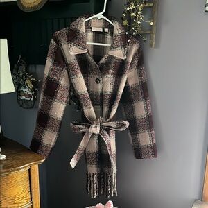 Plaid Belted Women's Coat